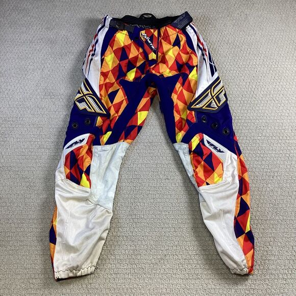 Fly Racing Kinetic Motocross Pants Adult Colorful Diamond Pattern Motorcycle - Picture 1 of 8